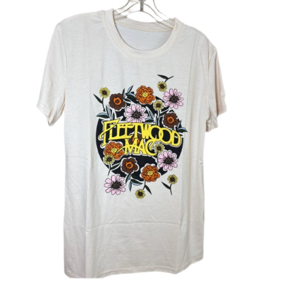 Vintage Look Fleetwood Mac T-Shirt Rock Country Shirts Short Sleeve NWT Size S